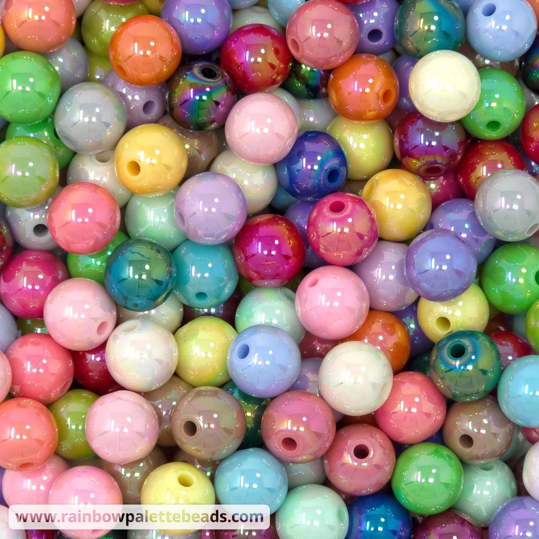12mm AB Solid Bead Mix (10 beads) - Beads