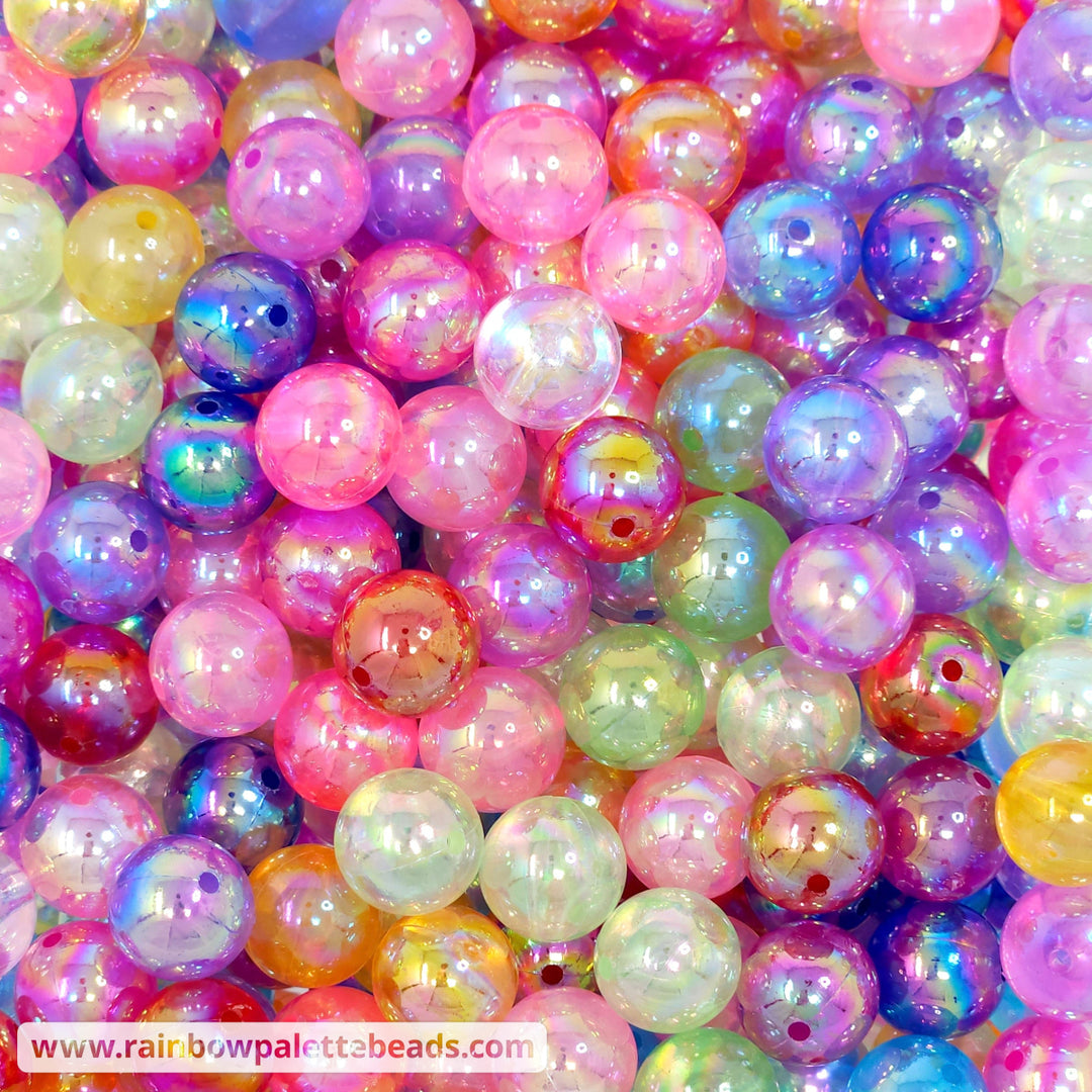 12mm AB Translucent Jelly Bead Mix (10 beads) Beads
