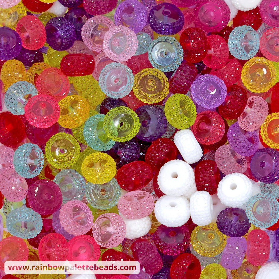 12mm Assorted Color Abacus Acrylic Spacer Bead Mix (20 Beads)