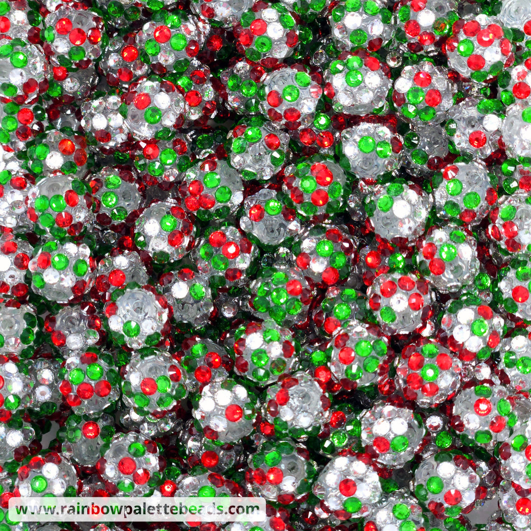 12mm Christmas Confetti Acrylic Rhinestone Beads Beads