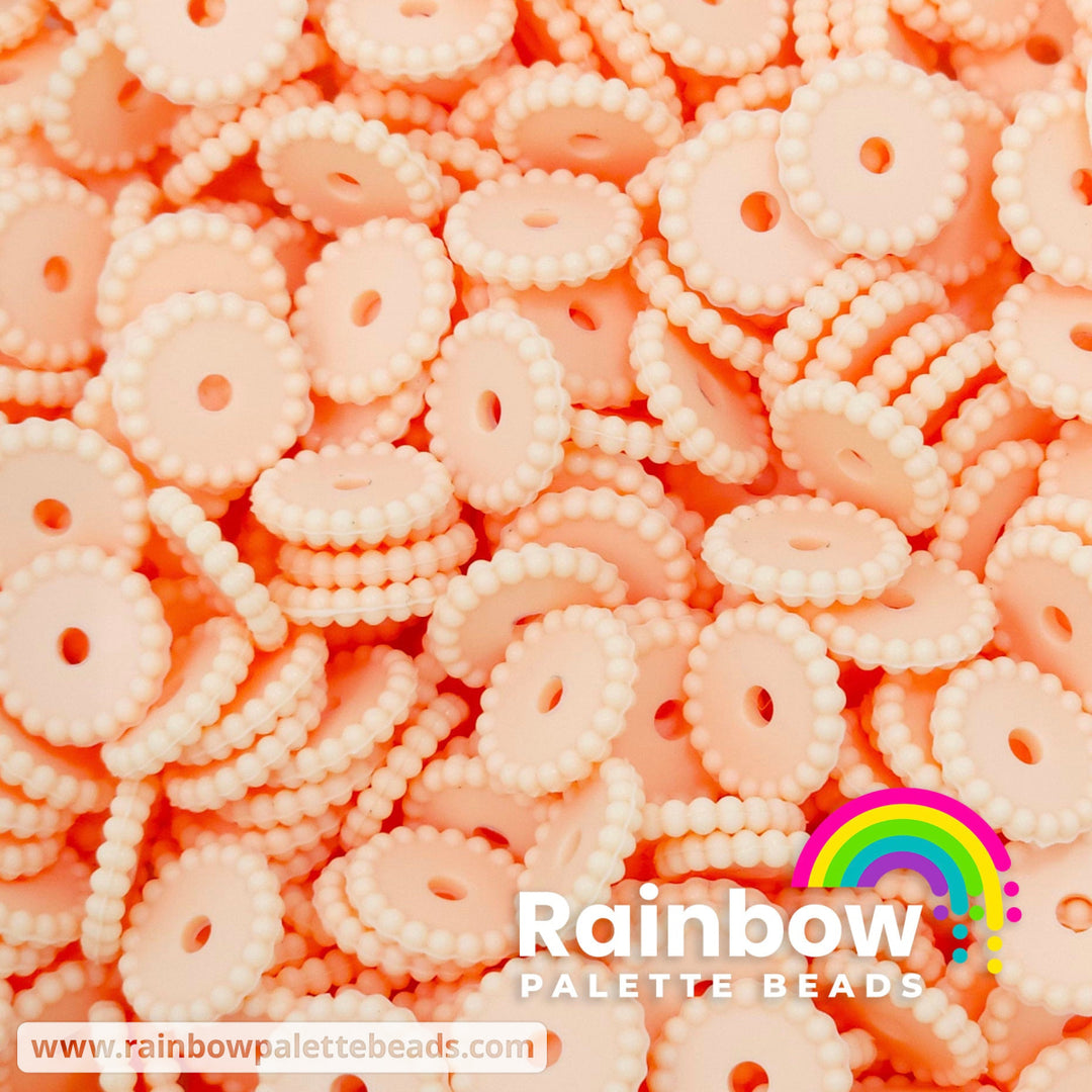 12mm Creamsicle Thin Dots Silicone Spacer Beads (multipack) Beads