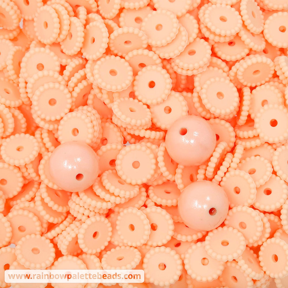 12mm Creamsicle Thin Dots Silicone Spacer Beads (multipack) Beads
