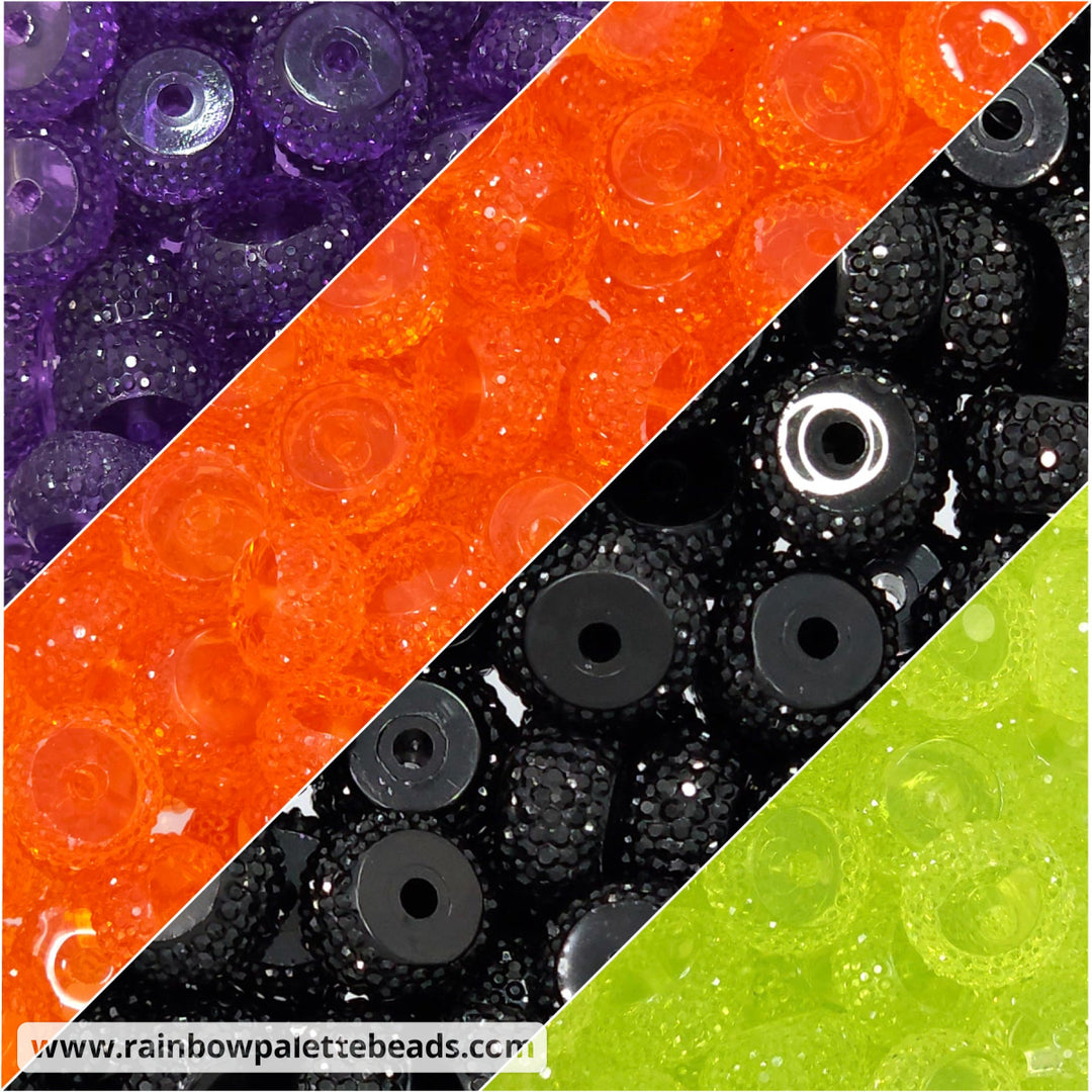 12mm Halloween Abacus Acrylic Spacer Bead Mix (40 Beads)