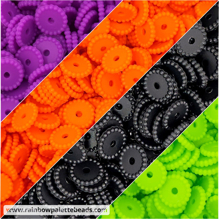 12mm Halloween Thin Dots Silicone Spacer Bead Mix (40 beads) Beads