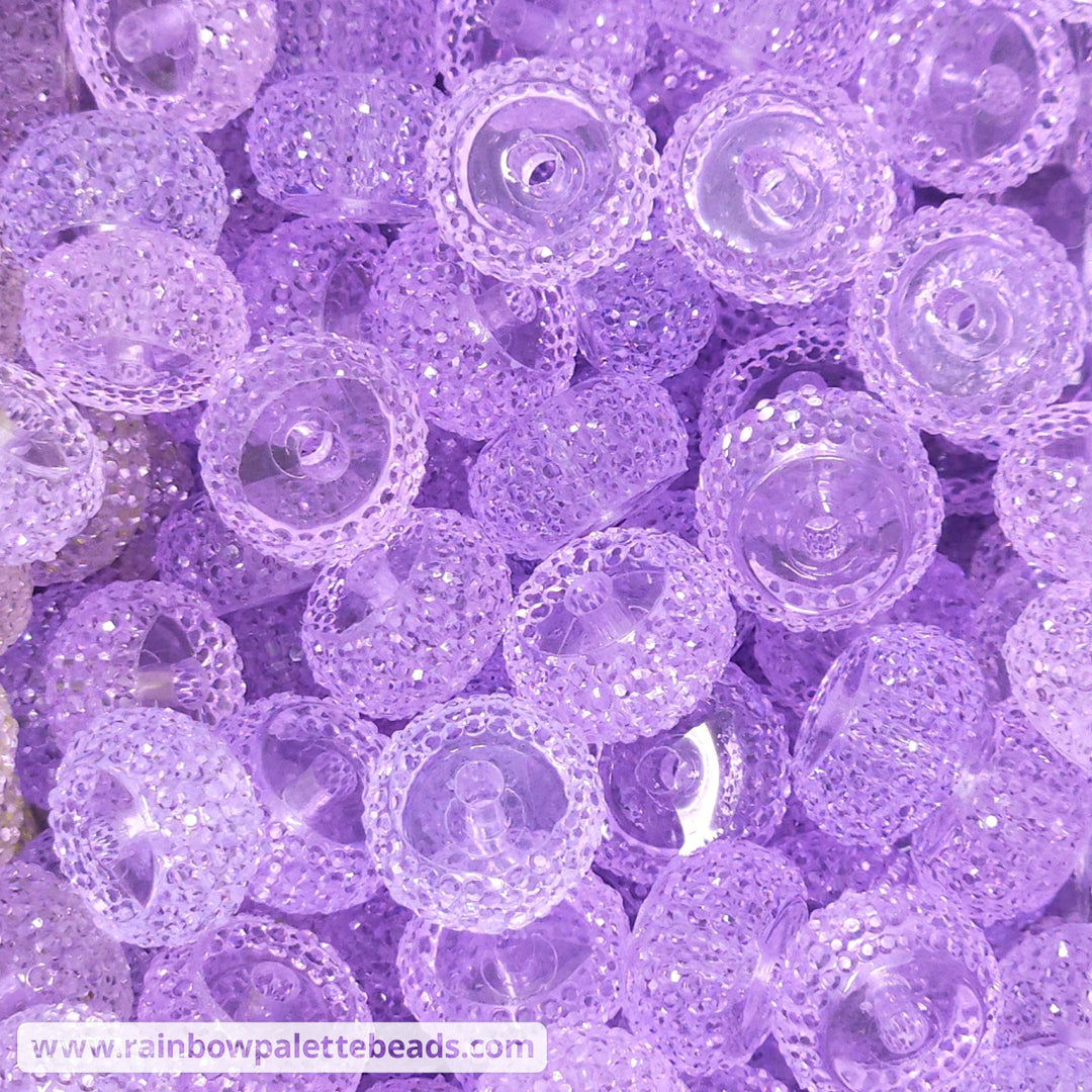 12mm Light Purple Jelly Abacus Acrylic Spacer Beads (20 Beads) (previously blue-violet)