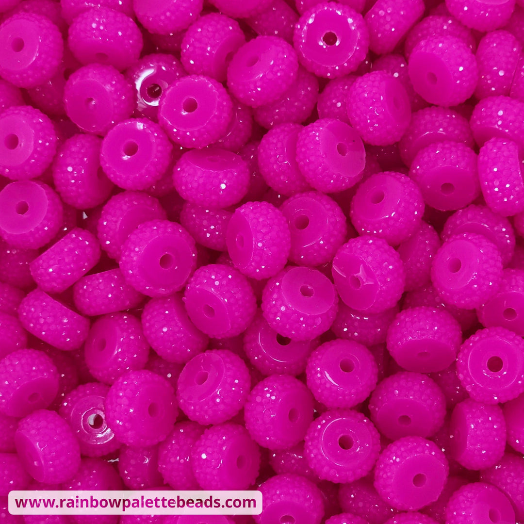 12mm Magenta Pink Abacus Acrylic Spacer Beads (20 Beads)