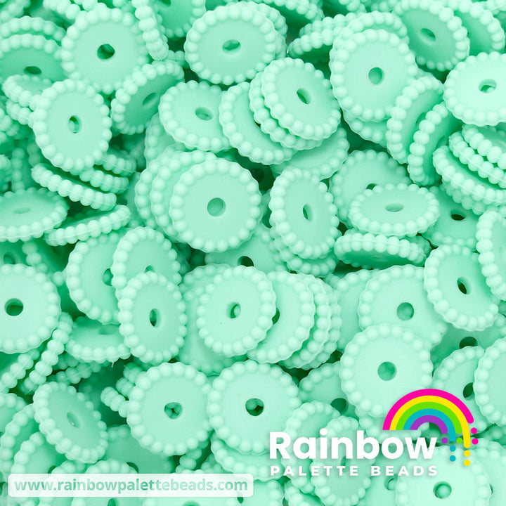 12mm Mint Dots Thin Dots Silicone Spacer Beads (multipack) Beads