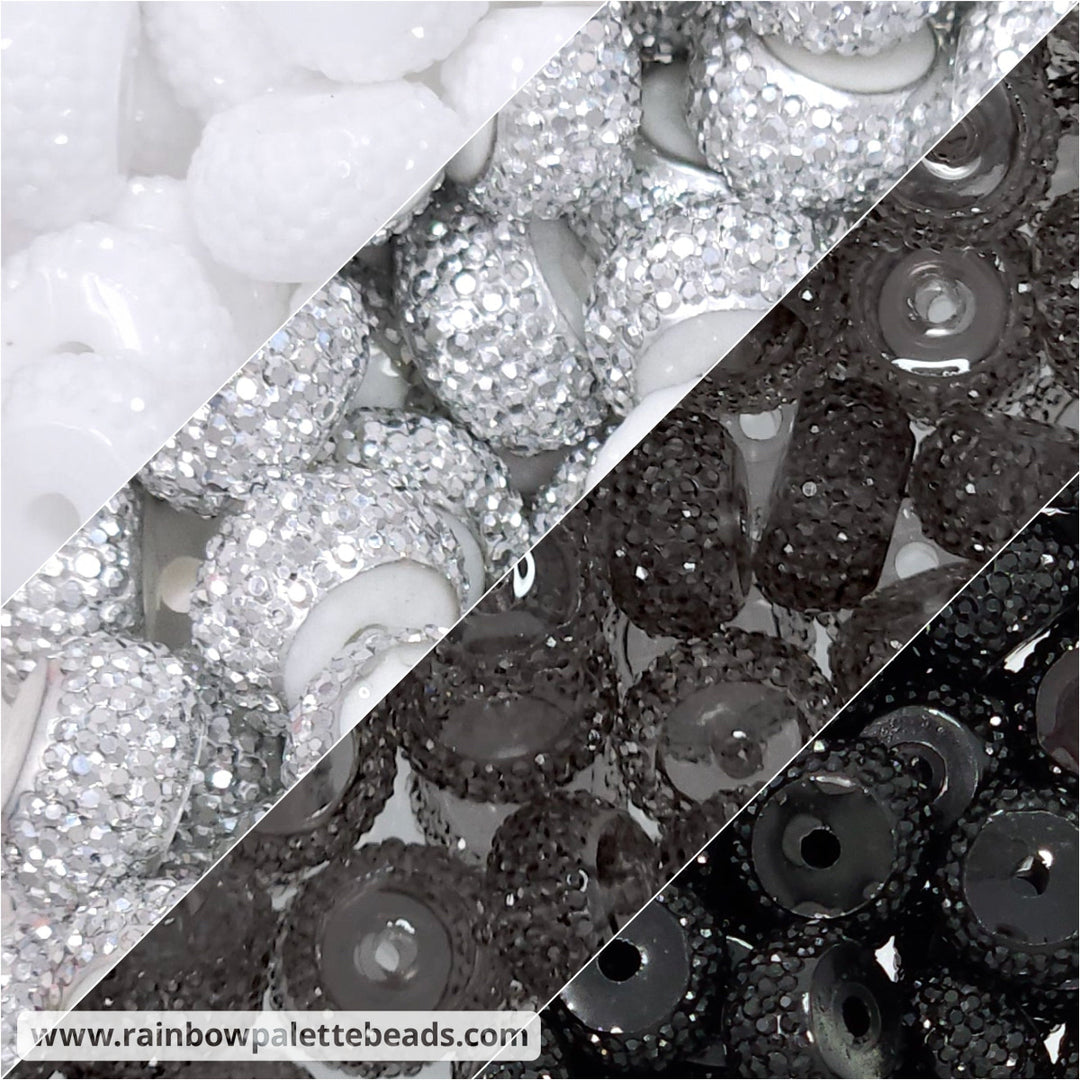 12mm Neutrals Abacus Acrylic Spacer Bead Mix (40 Beads)