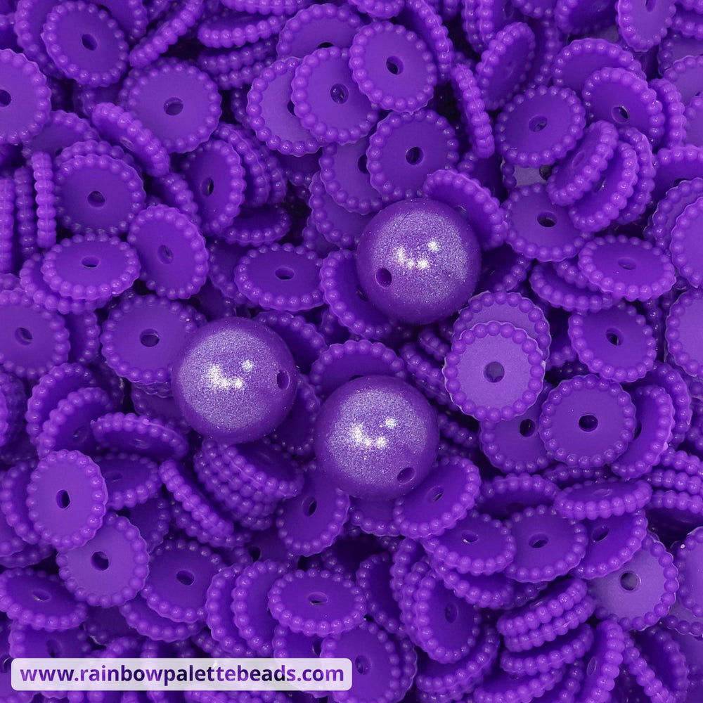 12mm Purple Thin Dots Silicone Spacer Beads (multipack) Beads