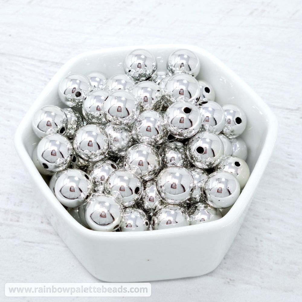 12mm Silver Mirror Beads Beads