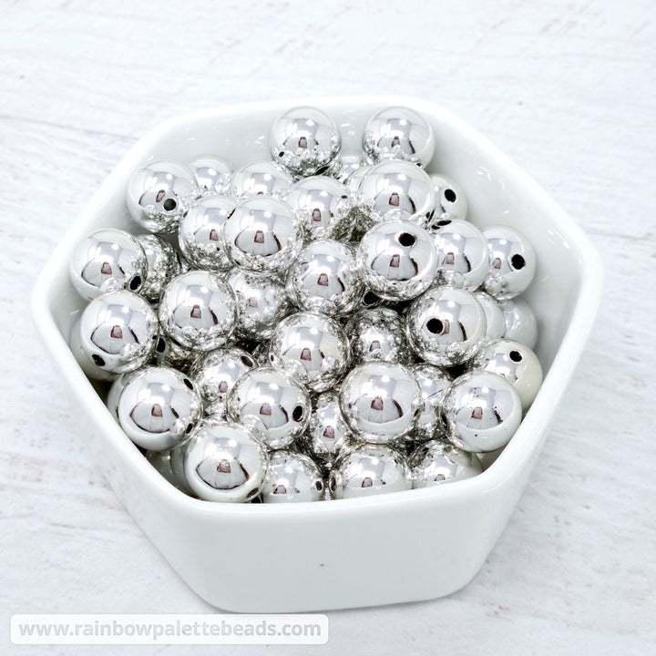 12mm Silver Mirror Beads Beads
