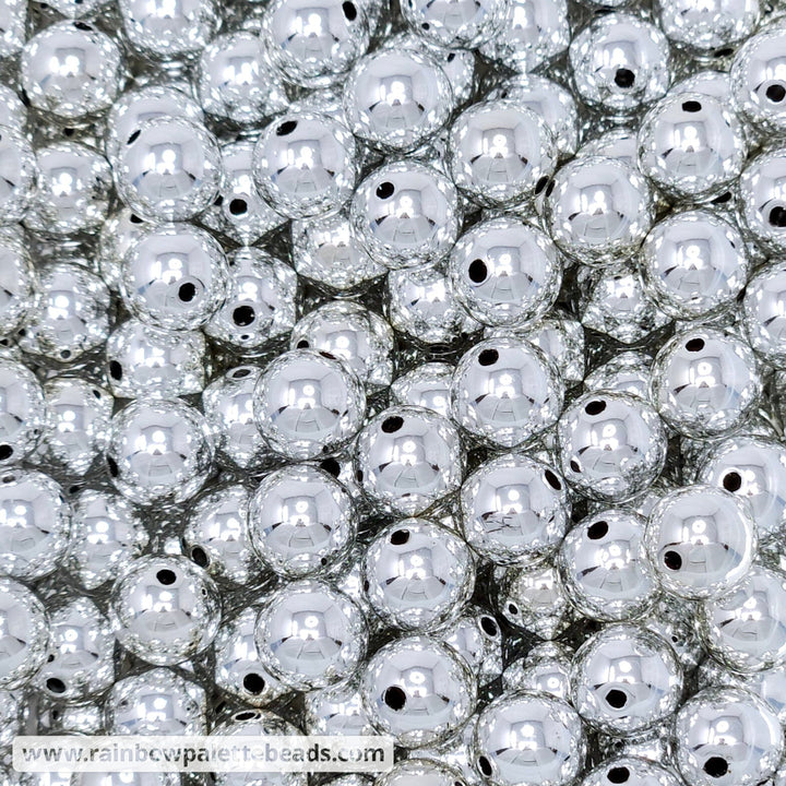 12mm Silver Mirror Beads Beads