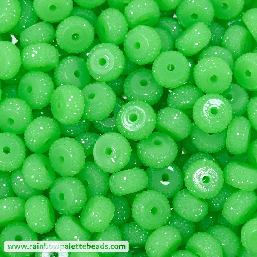 12mm Soft Lime Abacus Acrylic Spacer Beads (20 Beads)