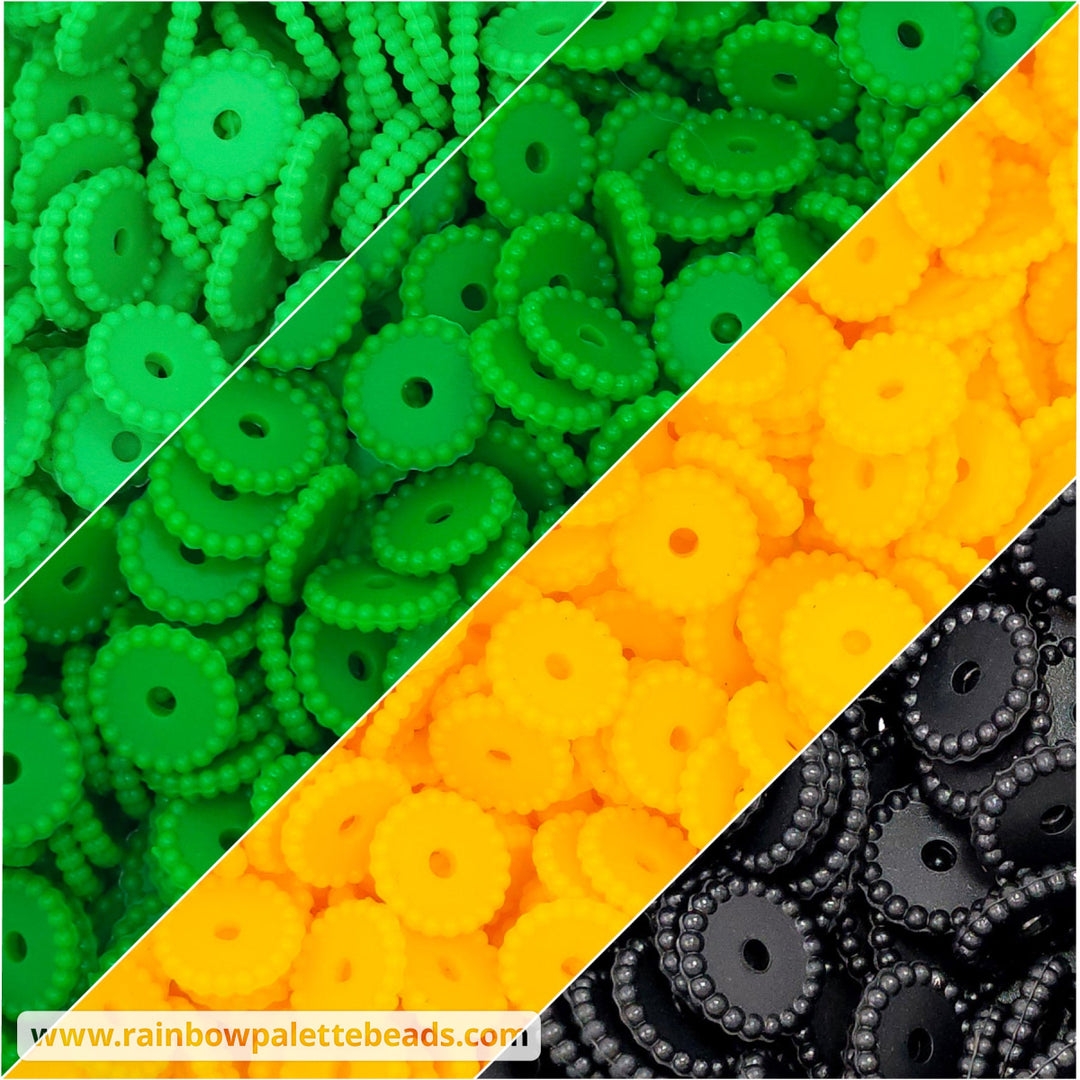 12mm St. Patrick’s Day Thin Dots Silicone Spacer Bead Mix (40 beads) Beads