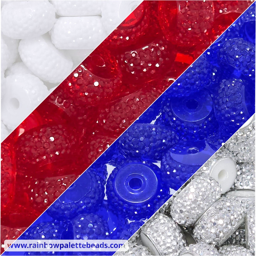 12mm USA Abacus Acrylic Spacer Bead Mix (40 Beads)