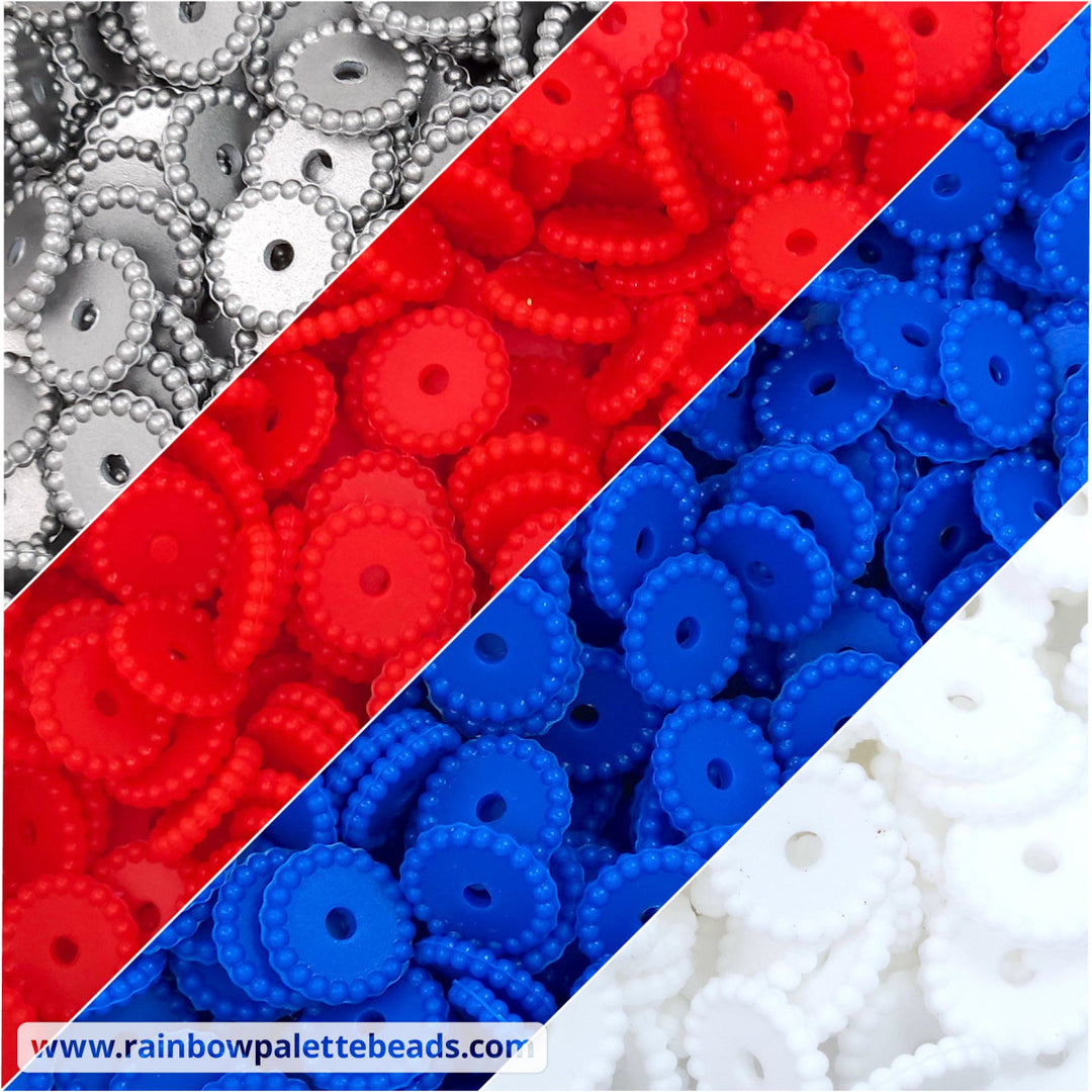 12mm USA Thin Dots Silicone Spacer Bead Mix (40 beads) - Beads