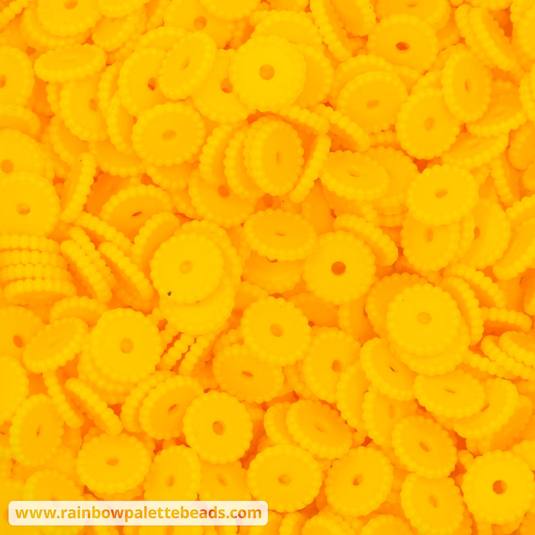 12mm Yellow-Gold Thin Dots Silicone Spacer Beads (multipack) Beads