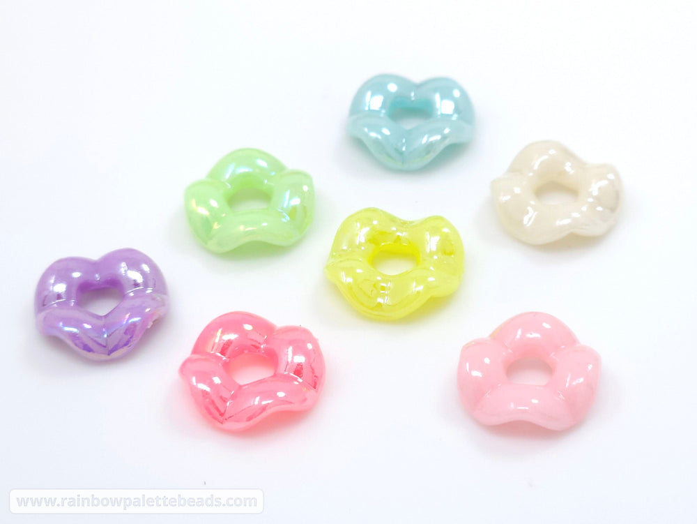 13mm AB Assorted Color Wavy Acrylic Spacer Beads (25 beads)