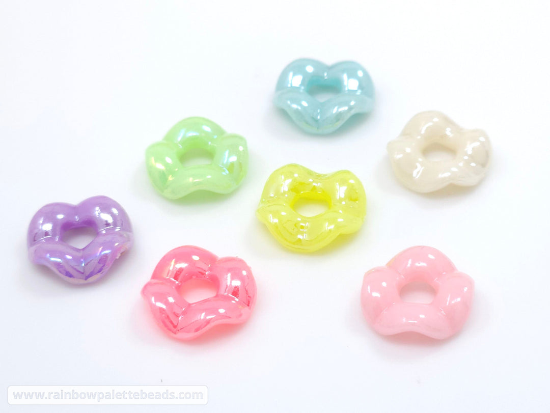 13mm AB Assorted Color Wavy Acrylic Spacer Beads (25 beads)