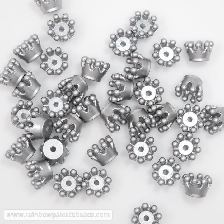 14mm 3D Crown Focal Beads Silver Beads