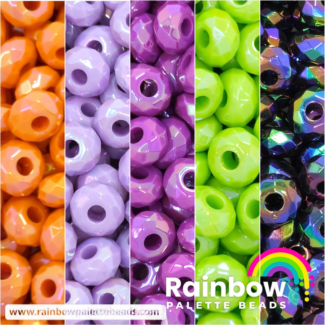14mm AB Halloween Faceted Acrylic Abacus Spacer Bead Mix (25 beads)