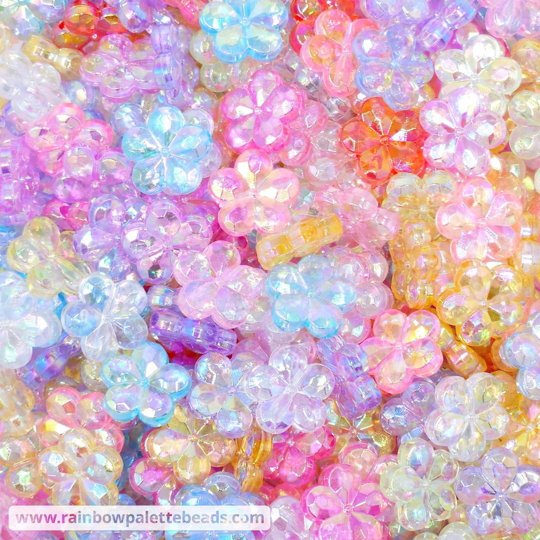 14mm Assorted Color AB Flower Bead Mix (multipack) **discontinued** Beads