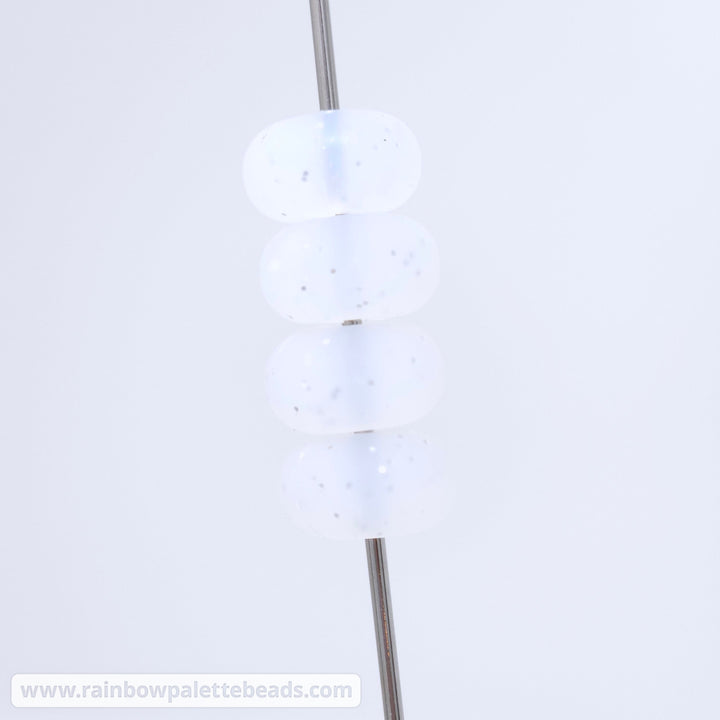 14mm Frosted Clear Glitter Silicone Abacus Beads (5 beads) Beads