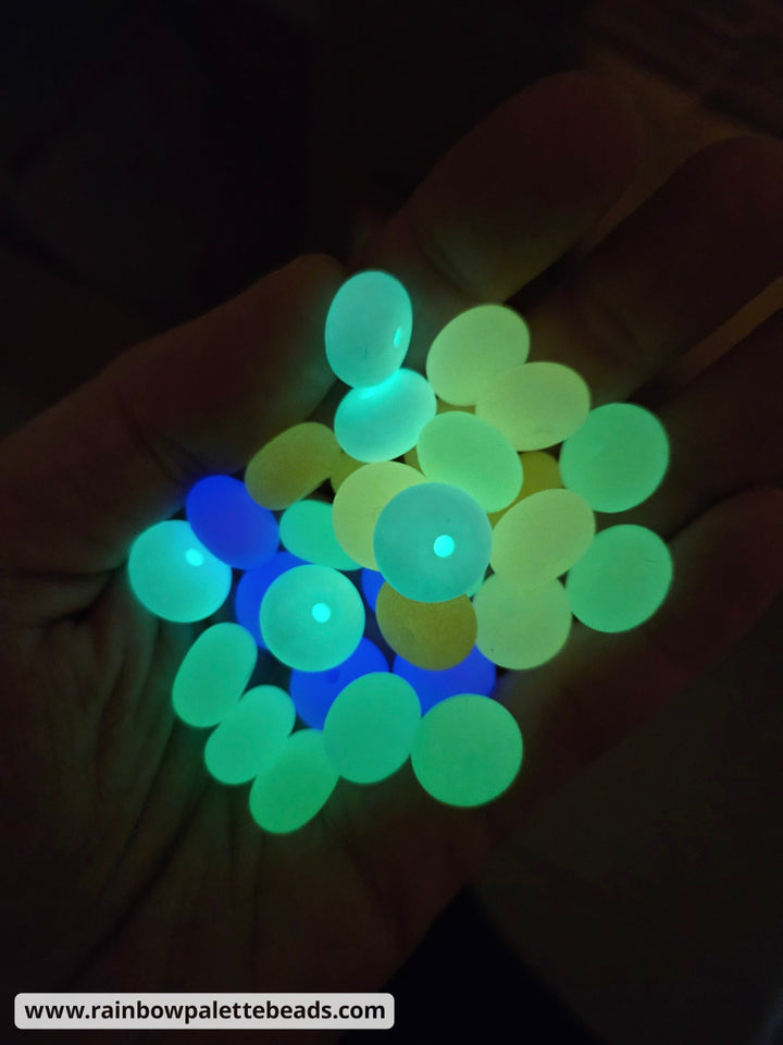 14mm Glow-in-the-Dark Halloween Abacus Spacer Silicone Bead Mix (30 beads) Beads