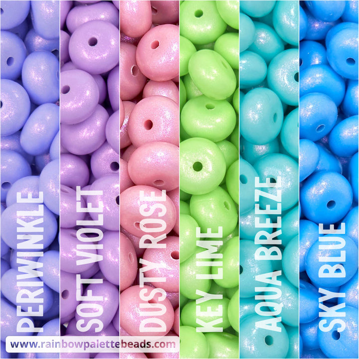 14mm Premium Dreamy Opal Abacus Spacer Silicone Bead Mix (30 beads) - Beads