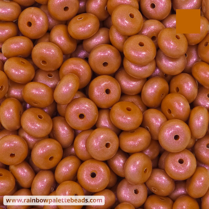 14mm Premium Gingerbread Brown Opal Abacus Silicone Beads (5 Beads) - Beads