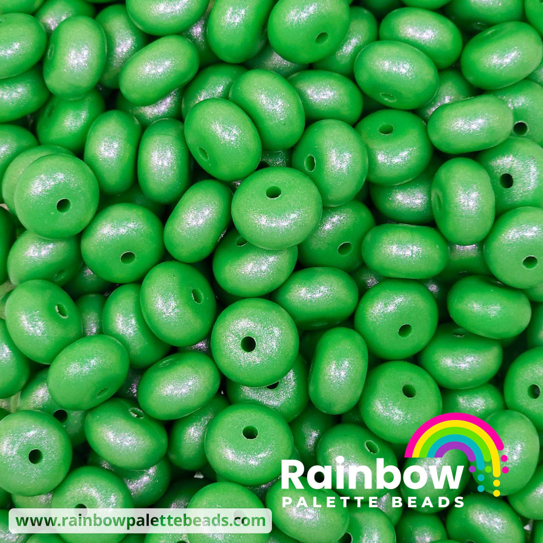 14mm Premium Lush Summer Greenery Opal Abacus Silicone Beads (5 Beads) Beads