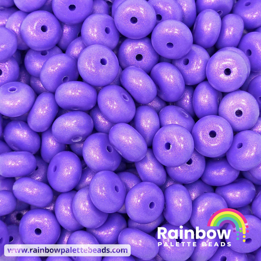 14mm Premium Neon Purple Opal Abacus Silicone Beads (5 Beads) Beads