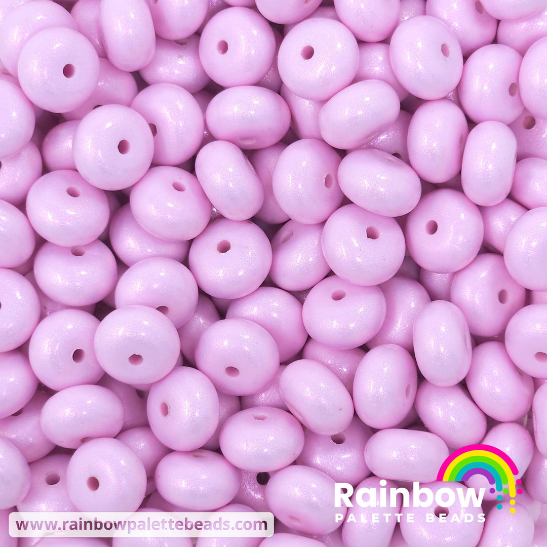 14mm Premium Pastel Purple Opal Abacus Silicone Beads (5 Beads) Beads