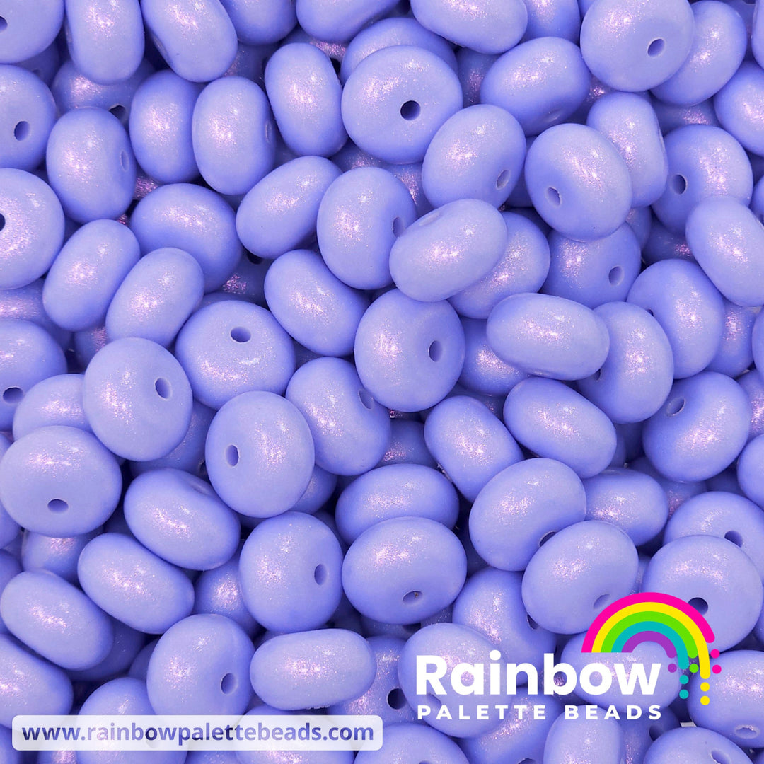 14mm Premium Periwinkle Purple Opal Abacus Silicone Beads (5 Beads) Beads