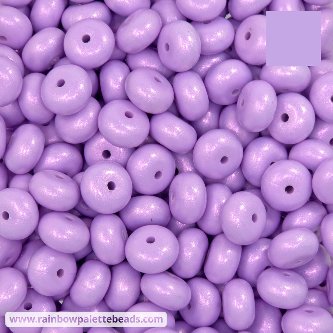 14mm Premium Soft Violet Purple Opal Abacus Silicone Beads (5 Beads) - Beads