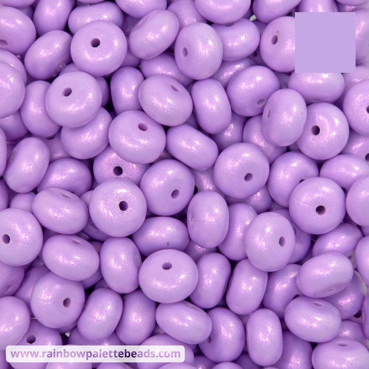 14mm Premium Soft Violet Purple Opal Abacus Silicone Beads (5 Beads) - Beads