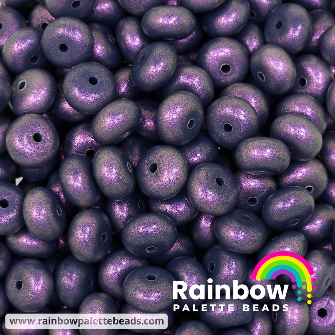 14mm Premium Twilight Blue Opal Abacus Silicone Beads (5 Beads) Beads