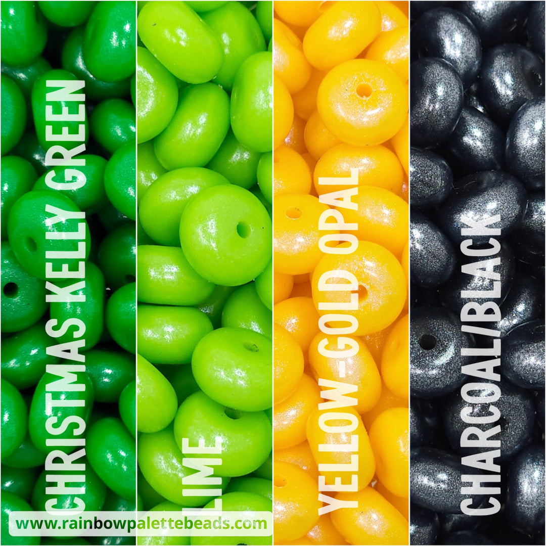 14mm St. Patrick’s Day Shimmer Pearl Abacus Spacer Silicone Beads (40 beads) Beads