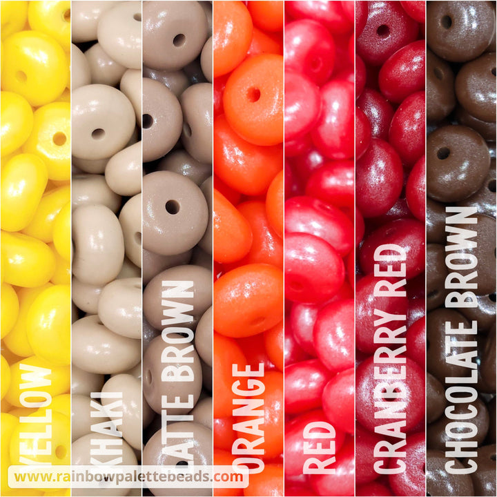14mm Thanksgiving Shimmer Pearl Abacus Spacer Silicone Beads (35 beads) - Beads