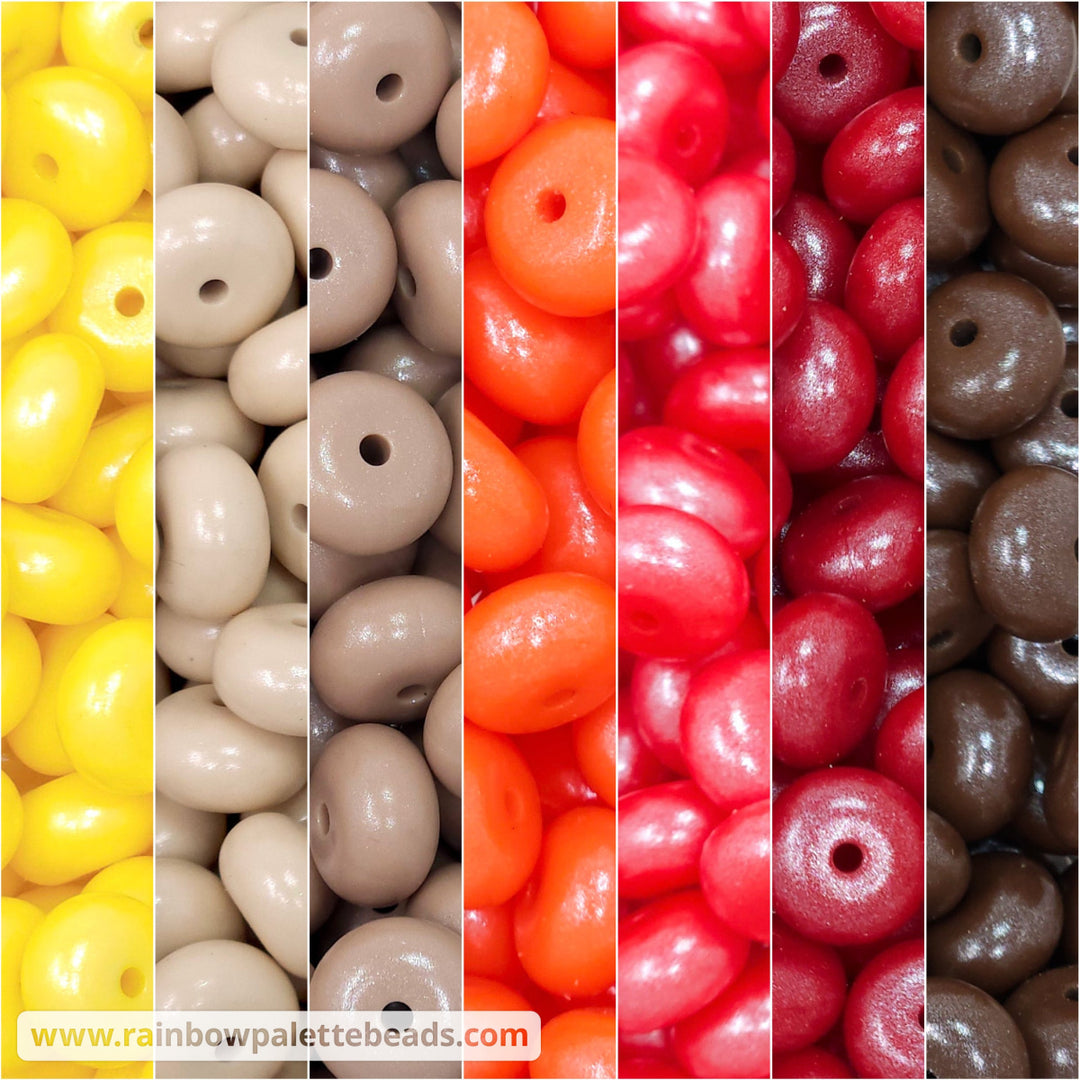 14mm Thanksgiving Shimmer Pearl Abacus Spacer Silicone Beads (35 beads) - Beads