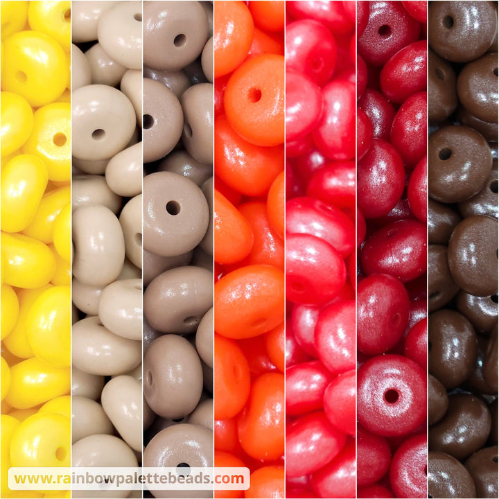 14mm Thanksgiving Shimmer Pearl Abacus Spacer Silicone Beads (35 beads) - Beads