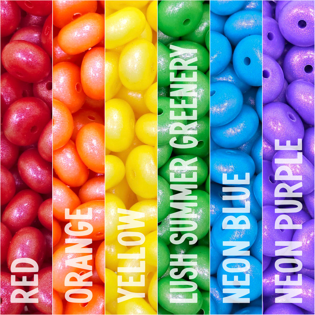 14mm Premium Traditional Rainbow Mix Opal Abacus Spacer Silicone Beads (30 beads)