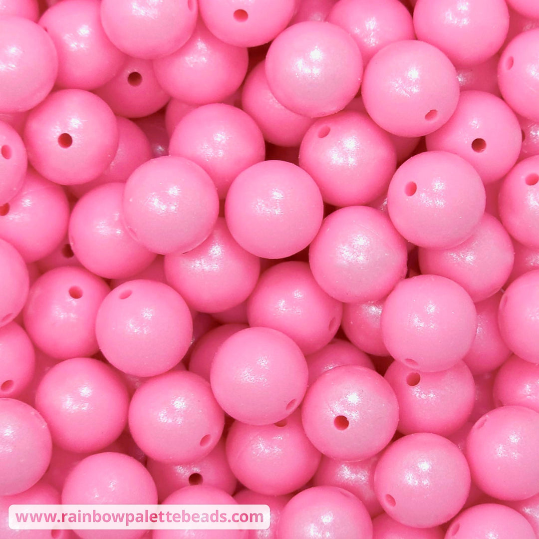 15mm Bubblegum Shimmer Pearl Silicone Bead Beads