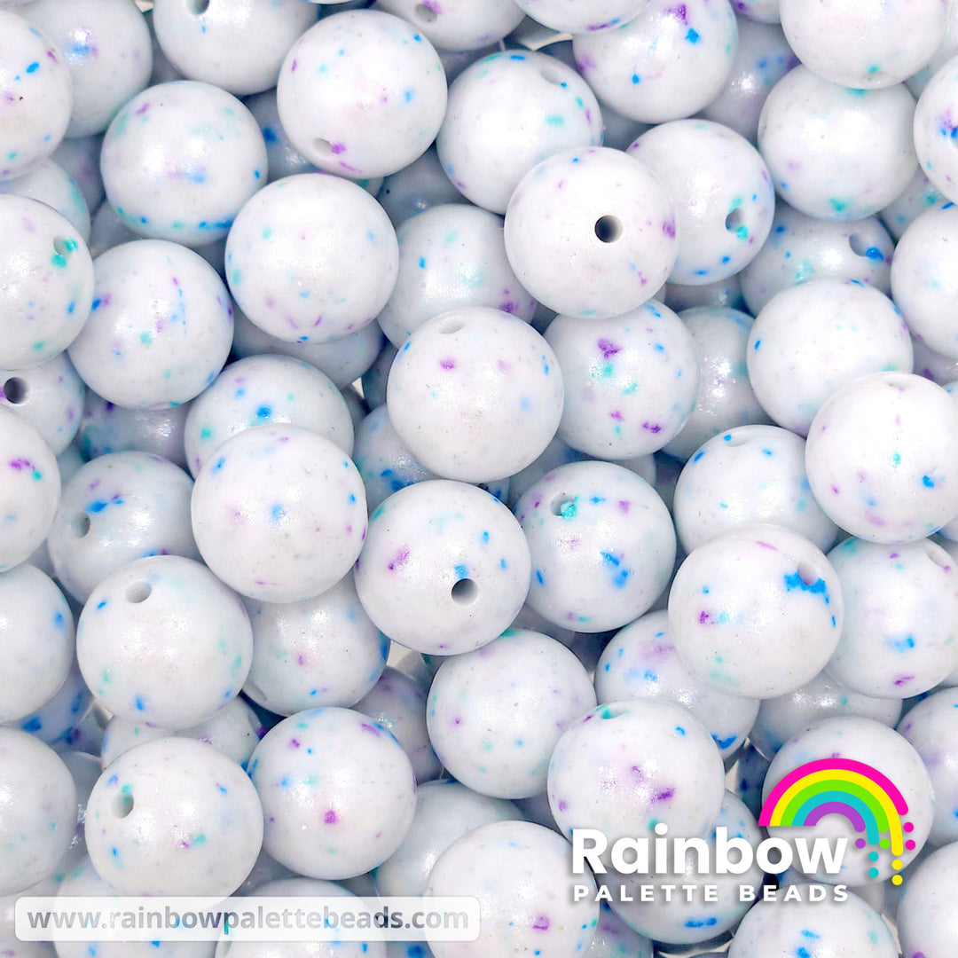 15mm Exclusive Cool Sprinkle Confetti Silicone Glitter Shimmer Pearl Beads Beads