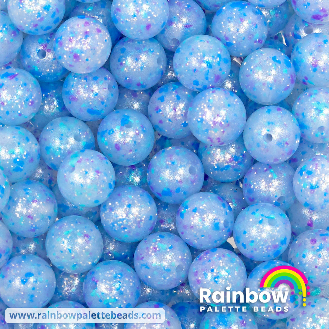 15mm Exclusive Frozen Fairy Confetti Silicone Glitter Shimmer Pearl Beads Beads