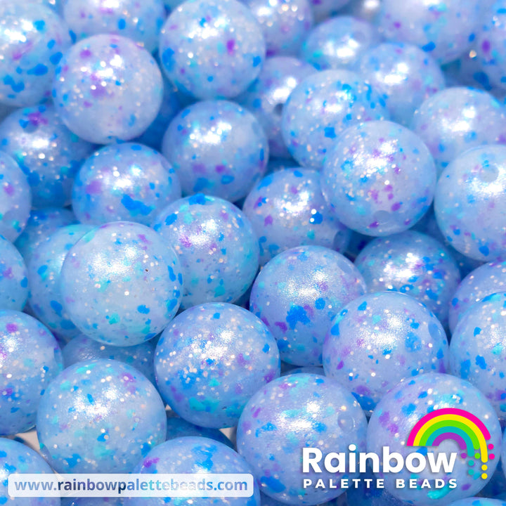 15mm Exclusive Frozen Fairy Confetti Silicone Glitter Shimmer Pearl Beads Beads