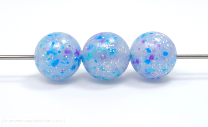 15mm Exclusive Frozen Fairy Confetti Silicone Glitter Shimmer Pearl Beads Beads