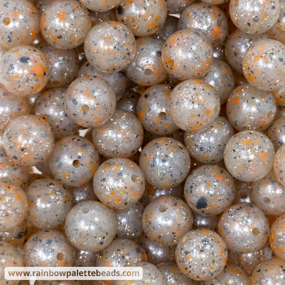 15mm Exclusive Halloween Confetti Silicone Glitter Shimmer Pearl Beads Beads