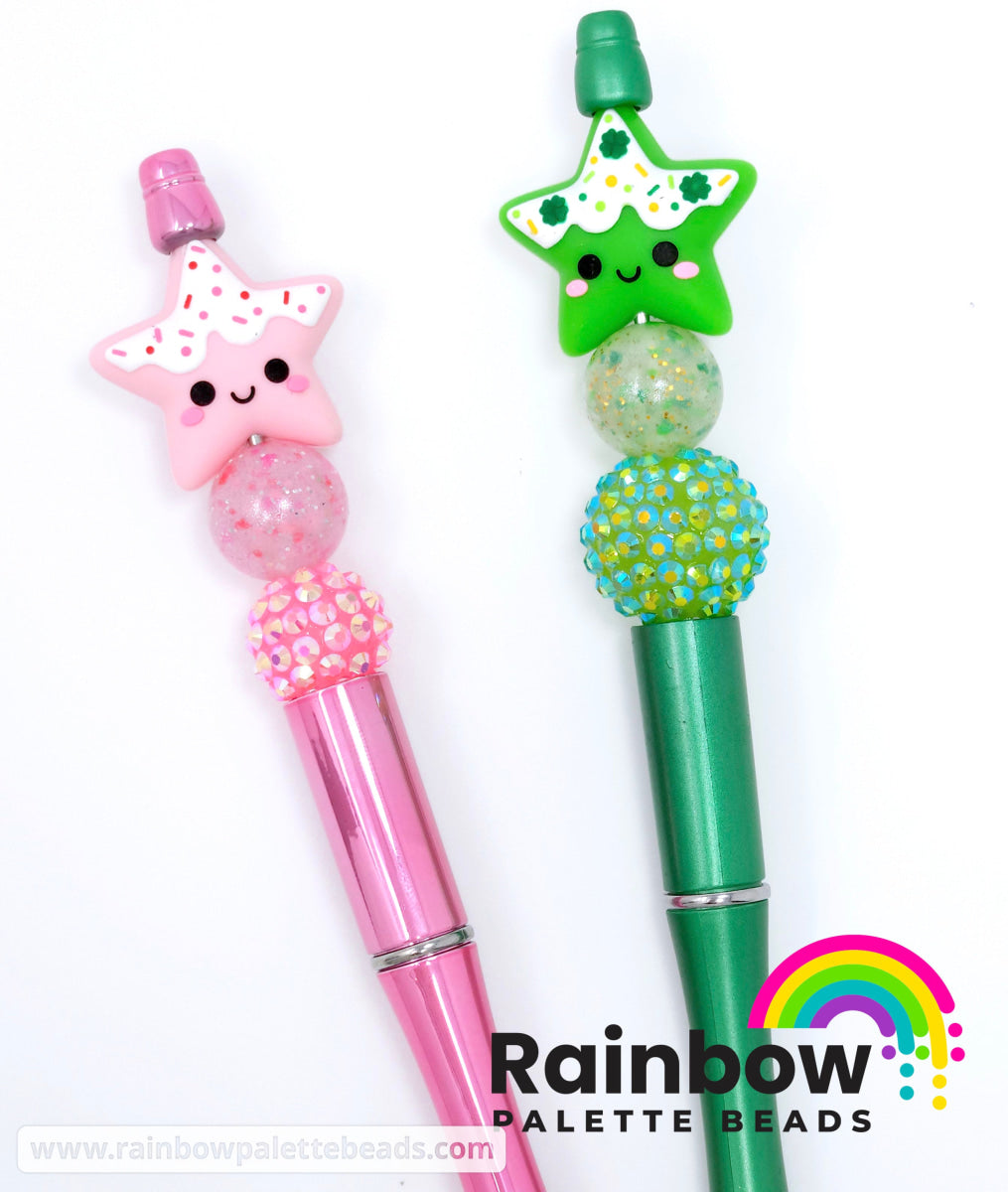 15mm Exclusive Pink Princess Confetti Silicone Glitter Shimmer Pearl Beads Beads