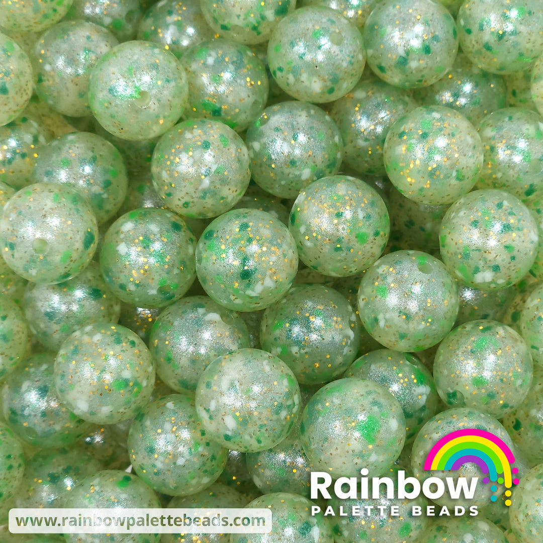 15mm Exclusive St. Patrick’s Day Confetti Silicone Glitter Shimmer Pearl Beads Beads